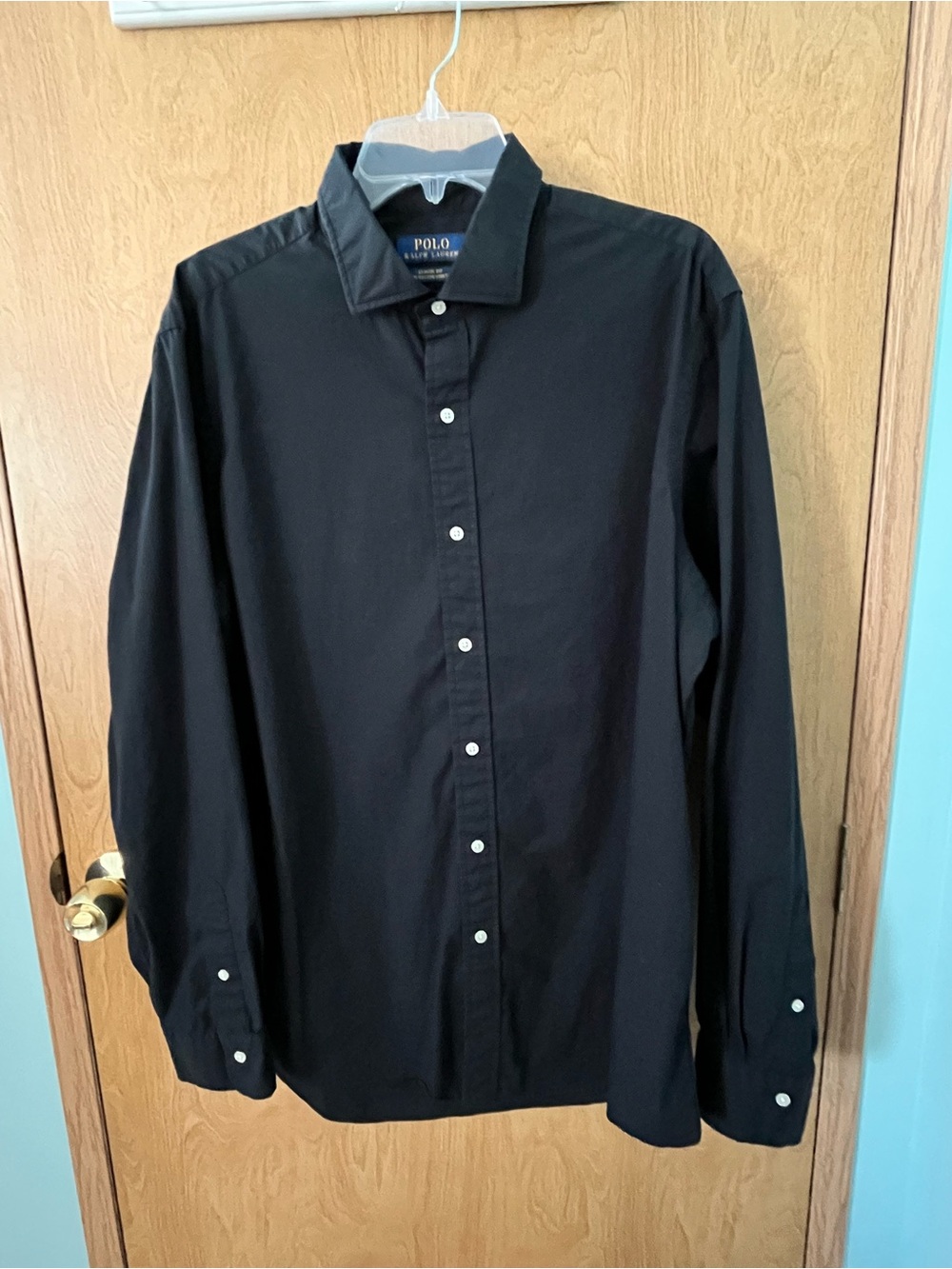 Polo Ralph Lauren Black Men's Long-Sleeve Shirt Classic Fit Stretch SZ XL EUC